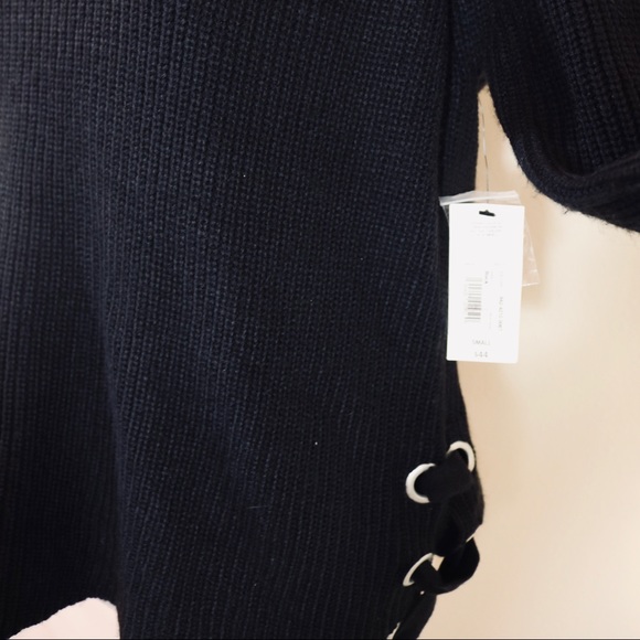 New with tags a.n.a side tie up black knit sweater - Picture 4 of 8